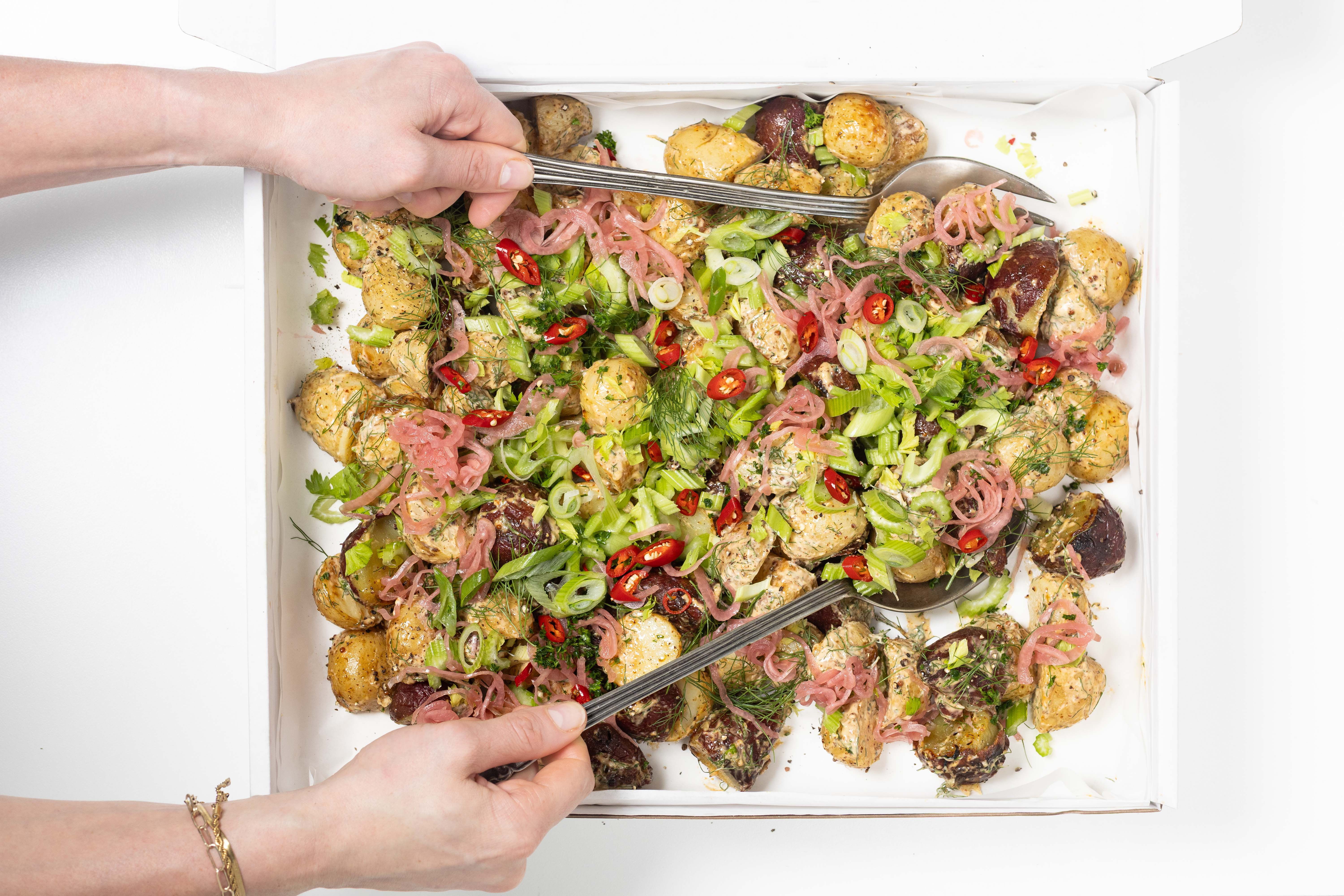 Roasted Potato Salad with Dill & Honey Mustard