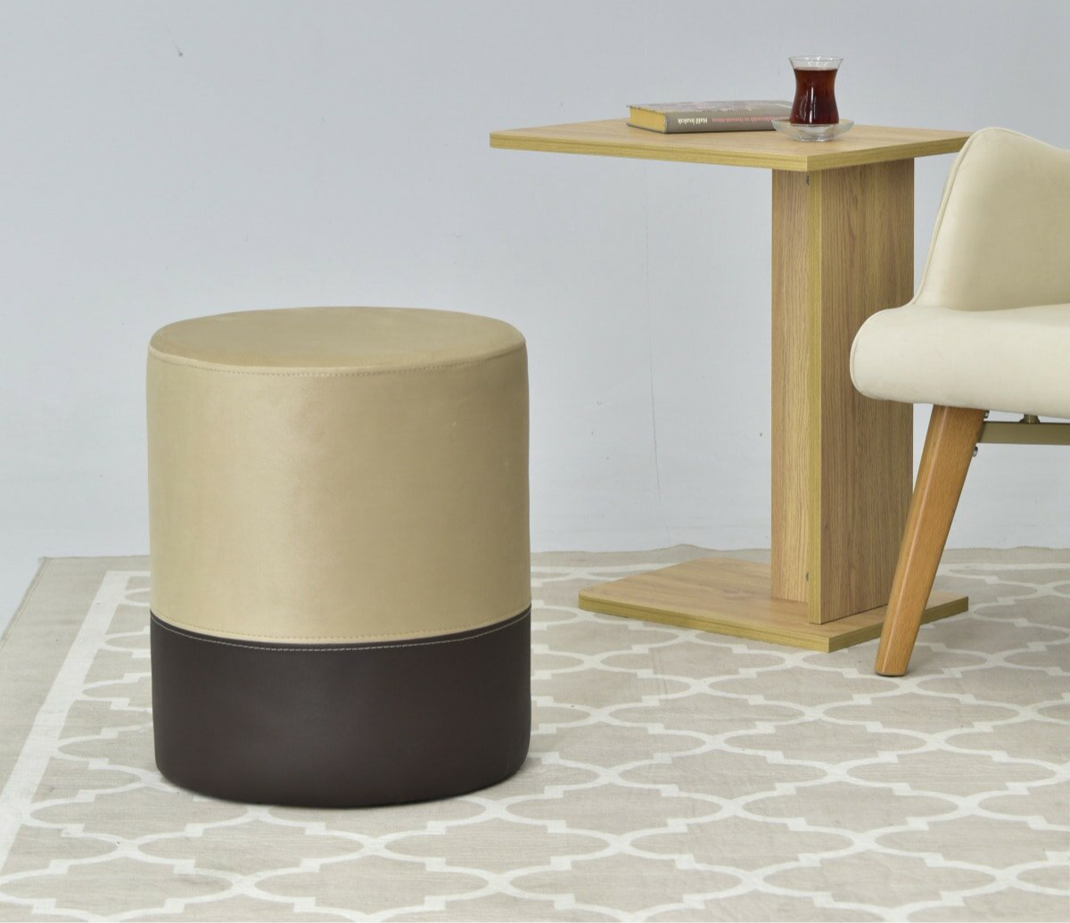 Bergama Brown Leather & Cream
