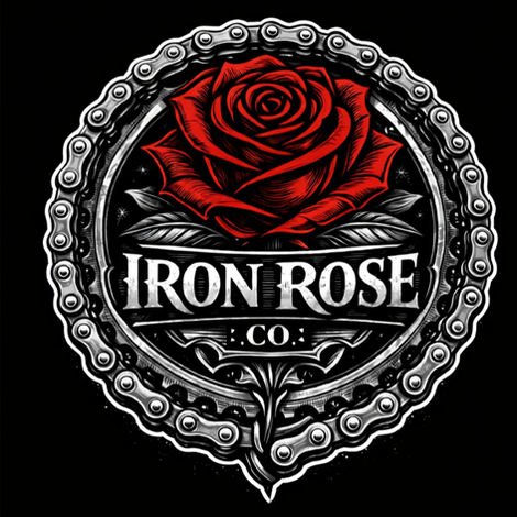 Iron rose logo print