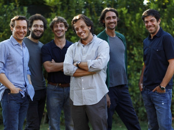 Il regista Gabriele Muccino con i protagonisti maschili
