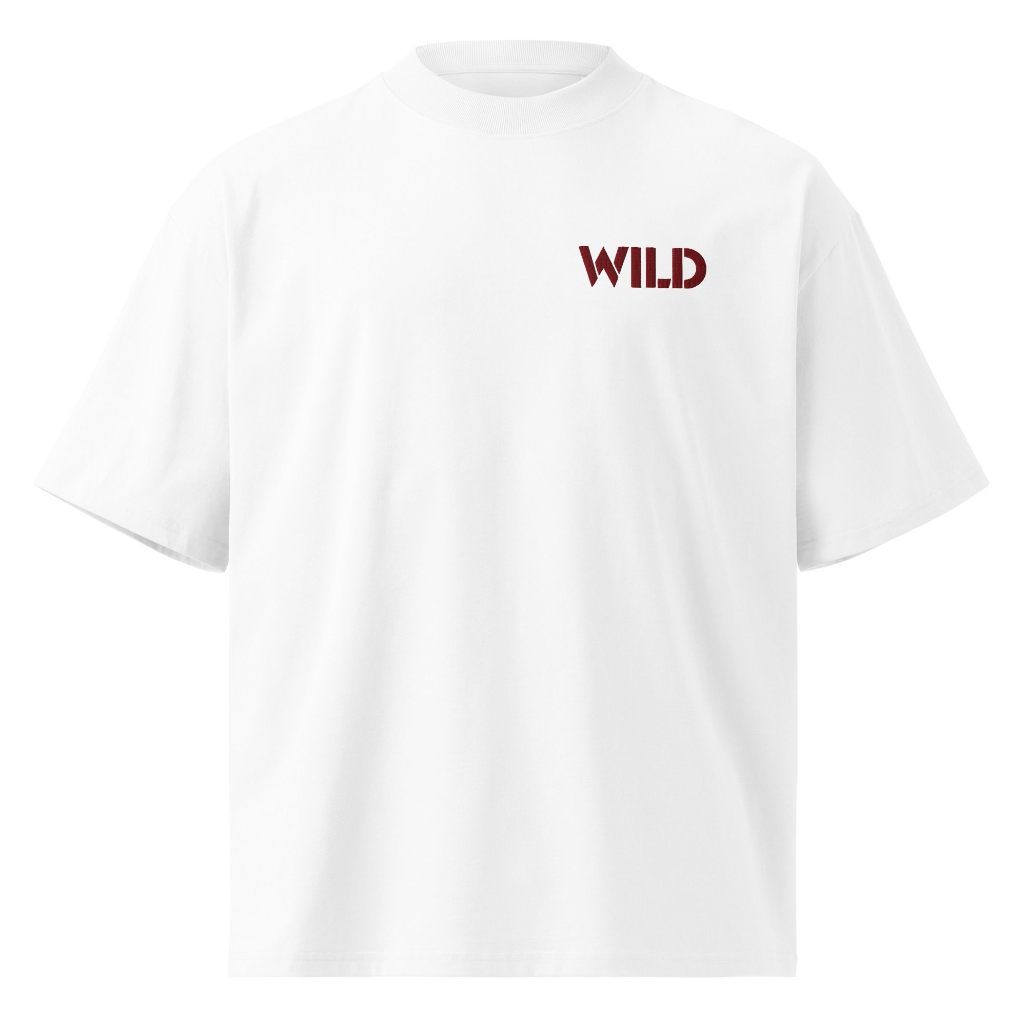 Unisex organic oversized high neck t-shirt - WILD