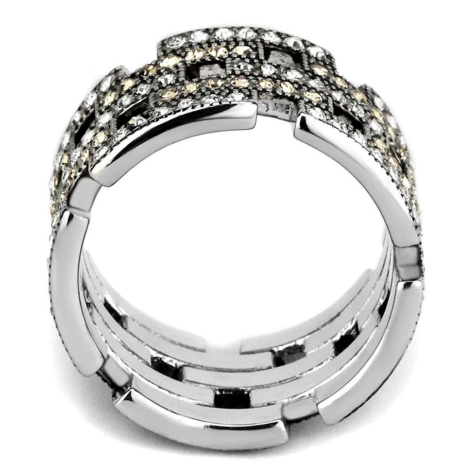 Thumbnail: TK2987 - High polished (no plating) Stainless Steel Ring with Top