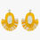 Thumbnail: Maxi Dropped Raffia Earrings With Yellow and White Tassels