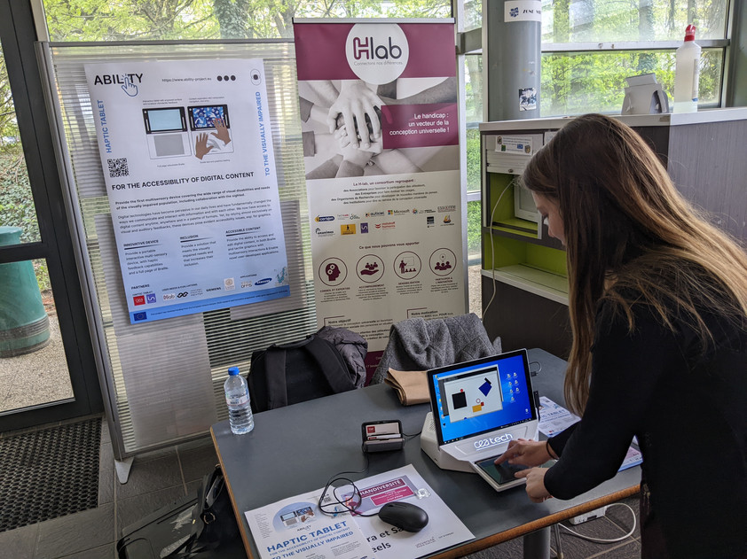 A. Galcera testing the demo at our booth