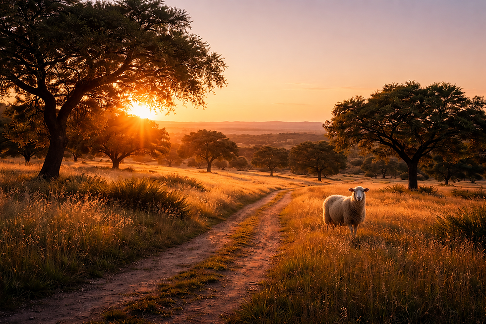 A sheep living peacefully in a natural landscape, representing the lifelong care, safety and dignity every rescued animal deserves.