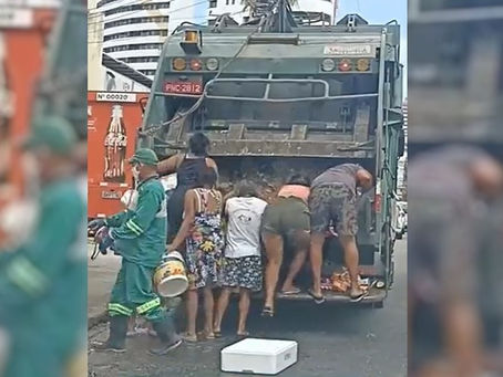 Moradores de Fortaleza são filmados catando comida do lixo