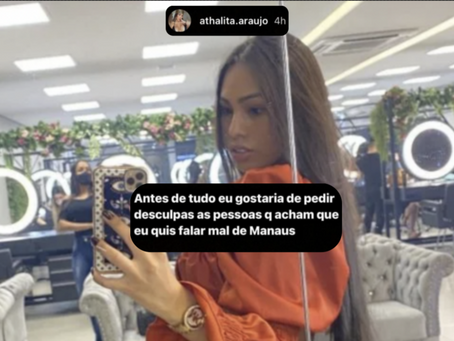 Após ser detonada, acompanhante que falou que em Manaus só tem gente feia pede desculpas