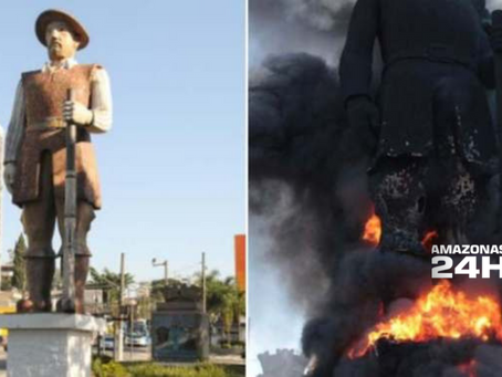 Motorista é preso suspeito de envolvimento em incêndio em estátua Borba Gato