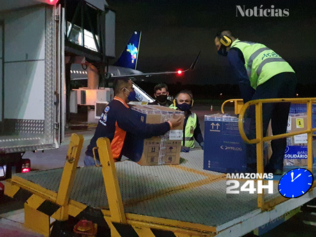 Amazonas recebe mais 19.890 doses de vacina da Pfizer
