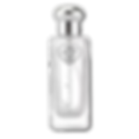 Personalised perfume bottle with custom name and birth month flower illustration, clear glass bottle with silver cap, luxury