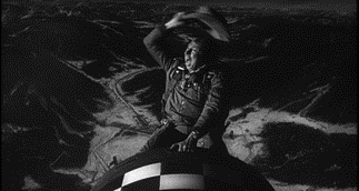 Actor Slim Pickens, riding an A-Bomb from Stanley Kubrick’s dark comedy “Dr. Strangelove or how I quit worrying and learned to love the bomb”