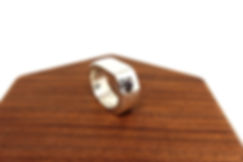 Silver Ring with clear Moissanite, Size 57