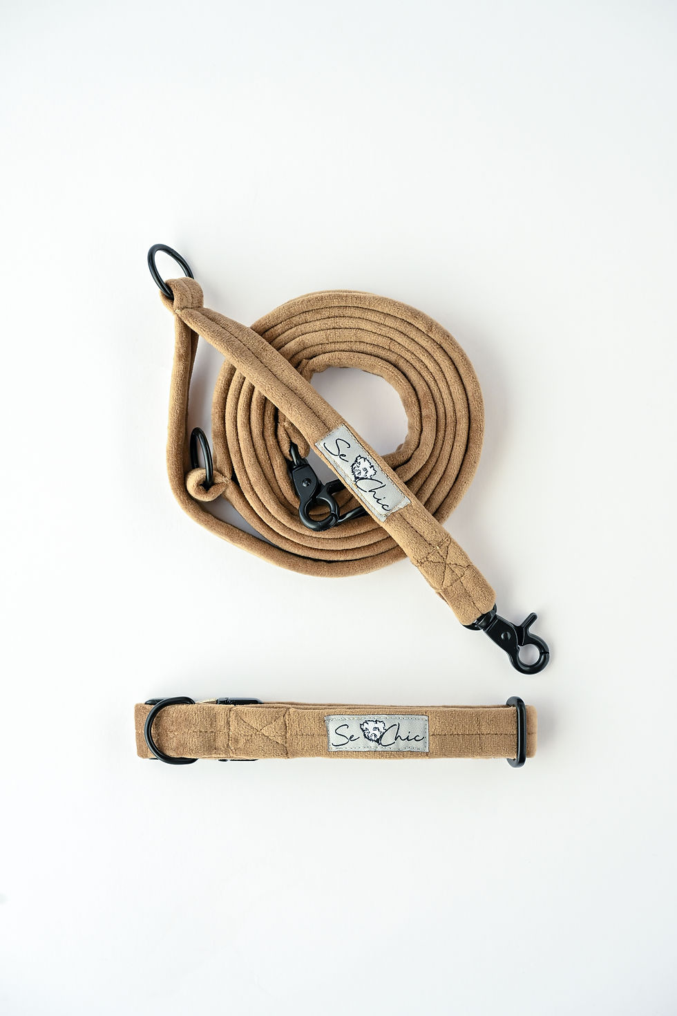 Thumbnail: Set︱Leash, collar & bag 'tobacco'