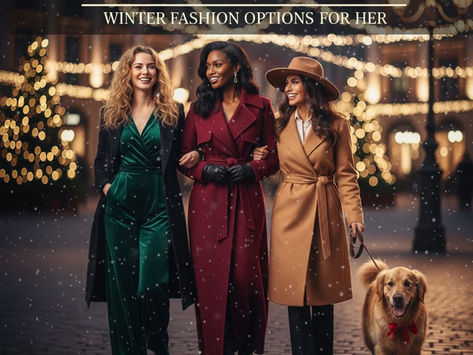 Winter fashion starts witha vibe beyond simply staying warm. The image above showcases three women, representing different styles seamlessly united by a sophisticated winter aesthetic, 