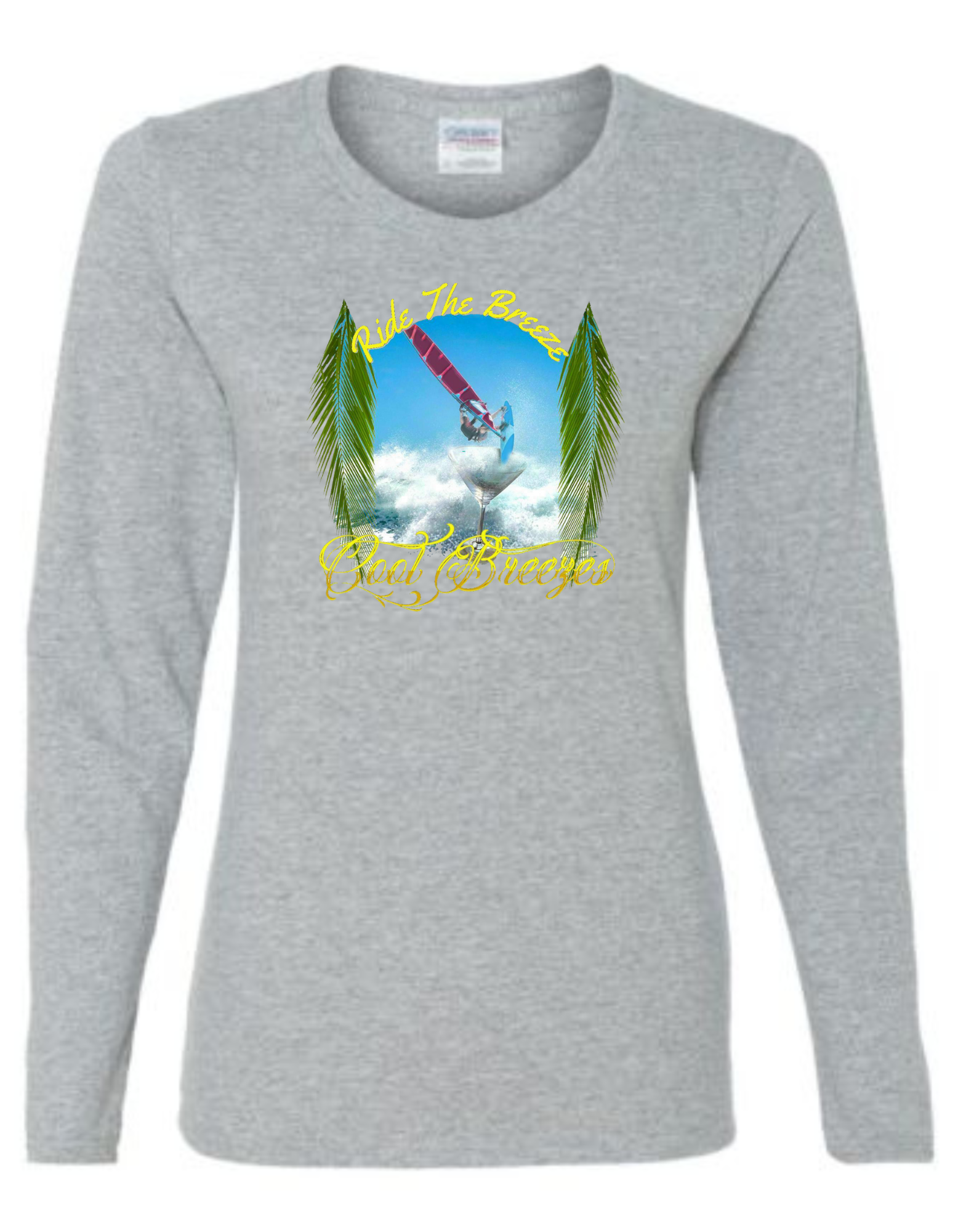 Women's Long Sleeve Tee - Windsurfer Design