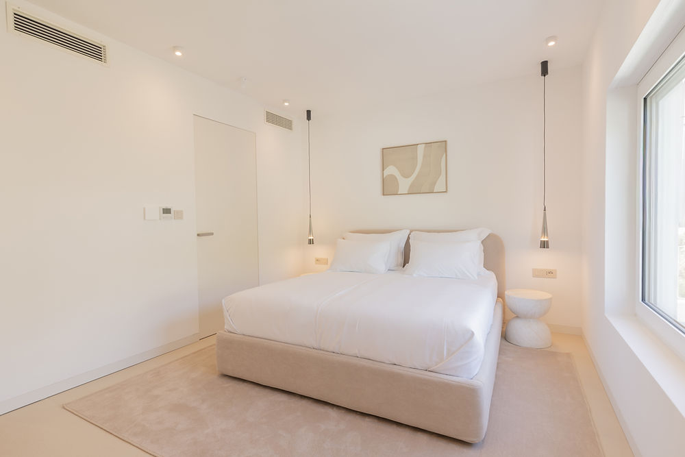 Villa A bedroom with modern Mediterranean interior
