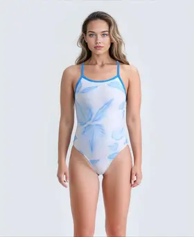 : Blue printed women’s swimsuit – swimwear manufacturing