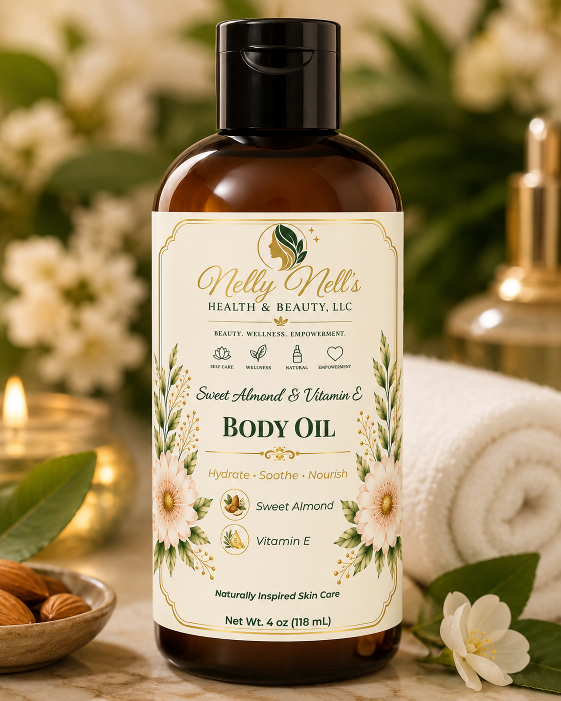 Nelly Nell's Sweet Almond & Vitamin E Body Oil
