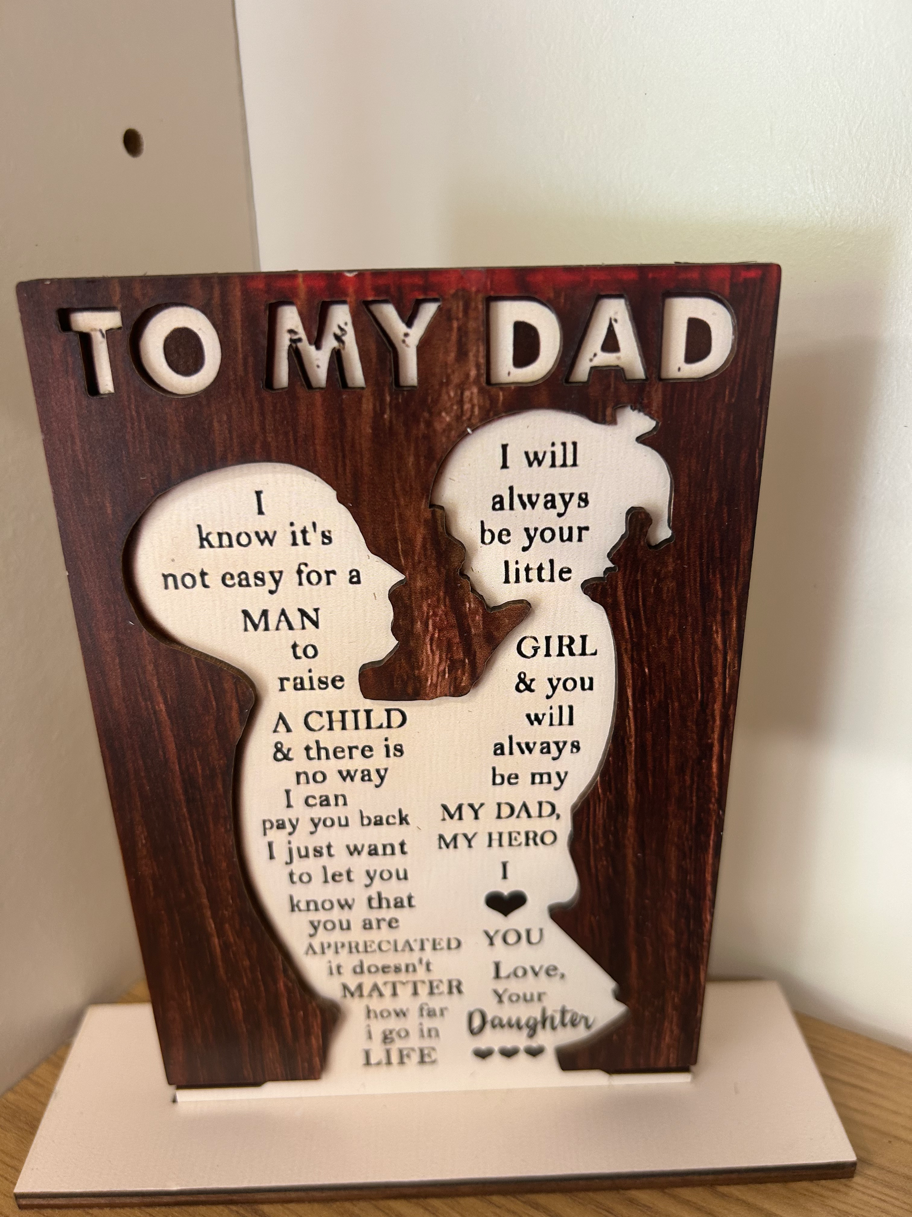 My dad wooden plaque 