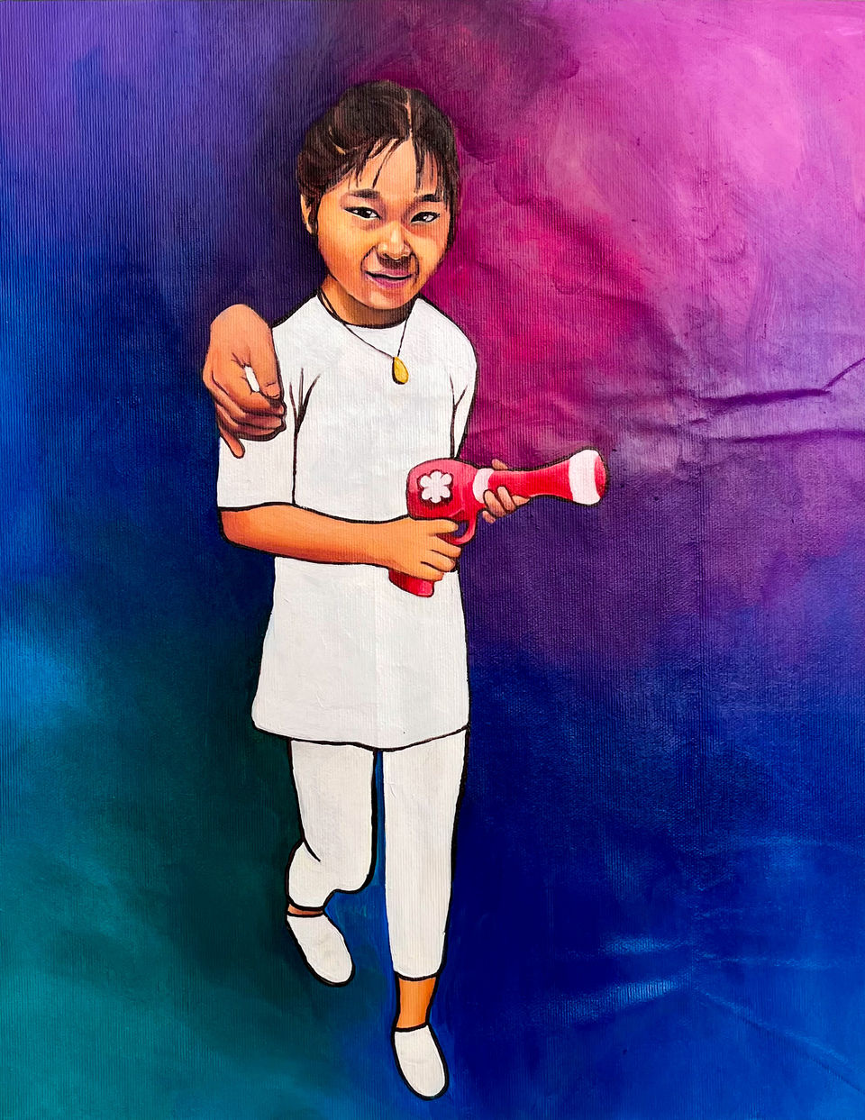 Play Holi, oil painting, Essie Somma, Kathmandu Nepal