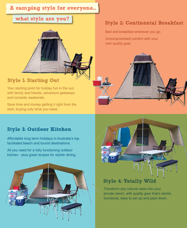 Camping in Style, 4 Styles