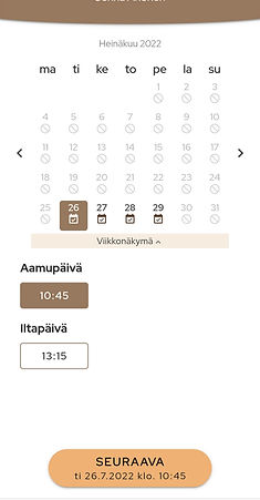 Hieroja kajaani varaa aika