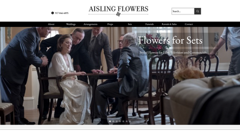 Image of Aisling Flowers Website Home Page