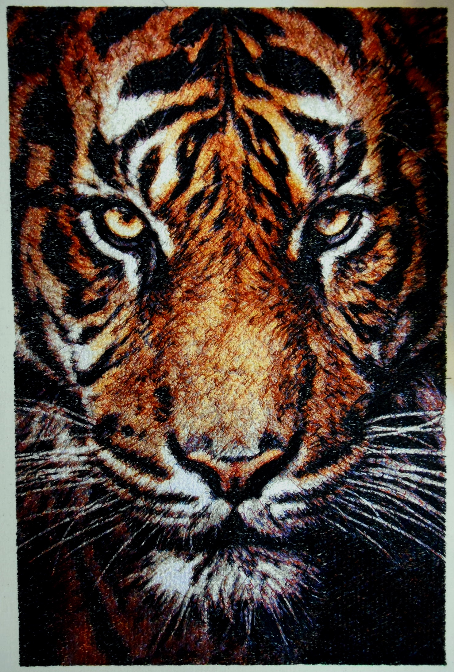 Embroidery Tiger Size A3