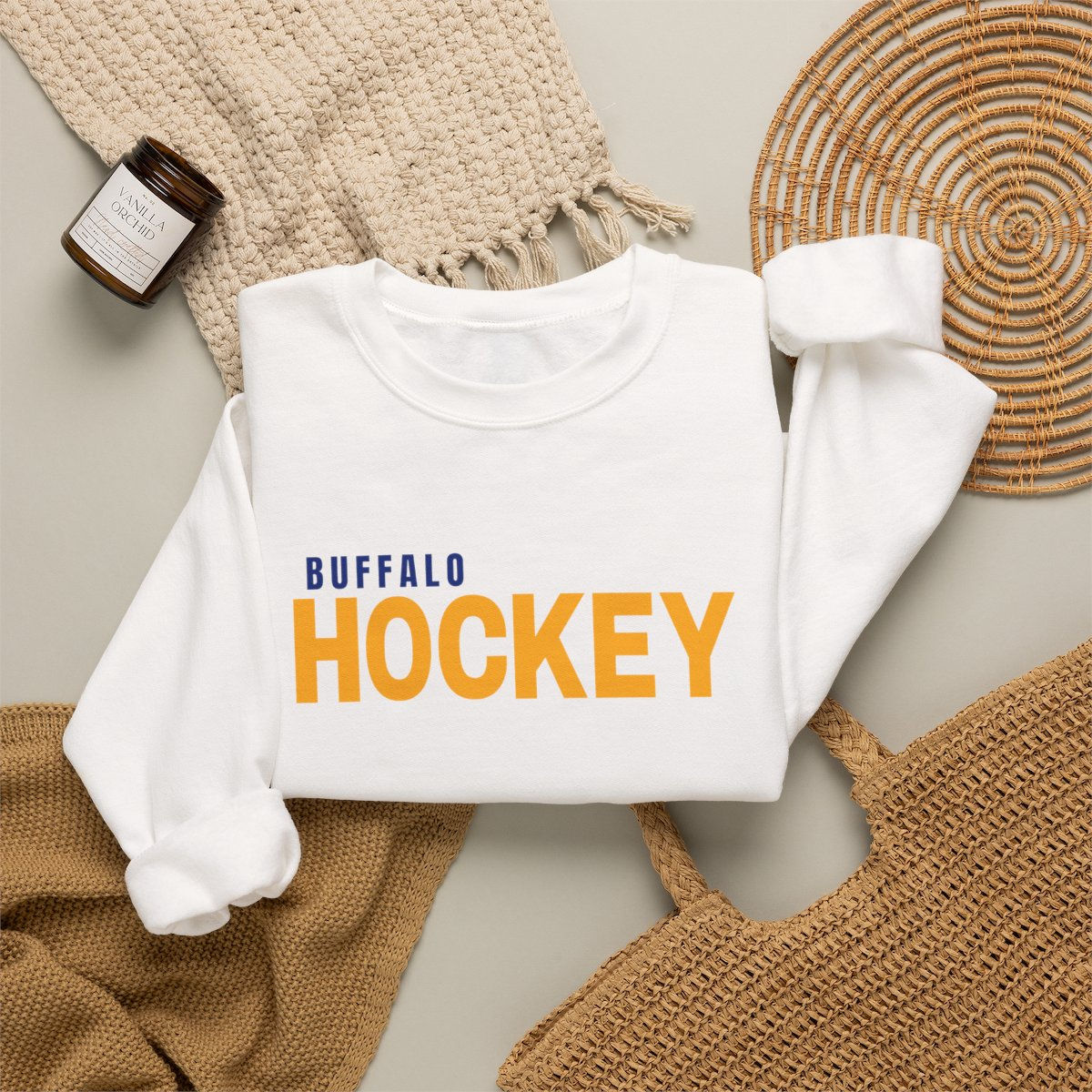 Buffalo Hockey Block Crewneck