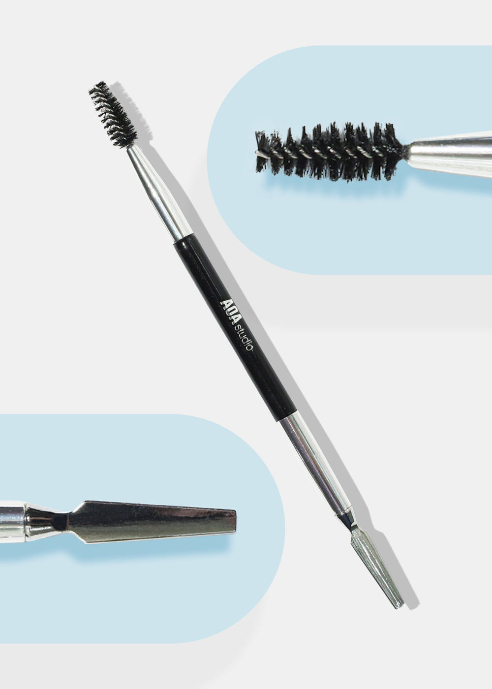 AOA  Brocha Dual de Cejas con Cepillo + Spatula