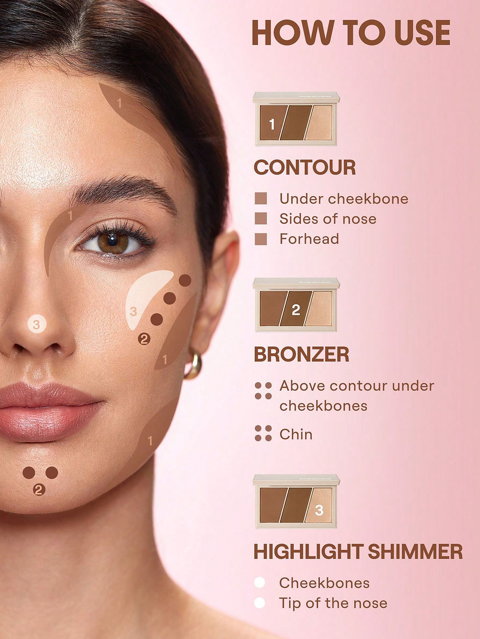 Miniatura: SheGlam Paleta Trio de Rostro Hero Face - varios tonos