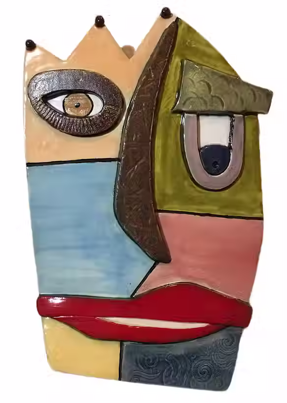Sculpture céramique Le Roi Fou et sa Reine Découronnée - Yara Amorim YarArt Ceramics