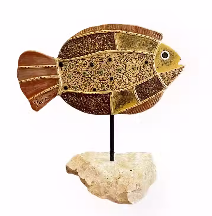 Sculpture céramique Poisson Pierre - Yara Amorim YarArt Ceramics