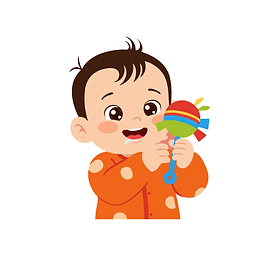 איור של צעצוע שהתינוק מעביר מיד ליד