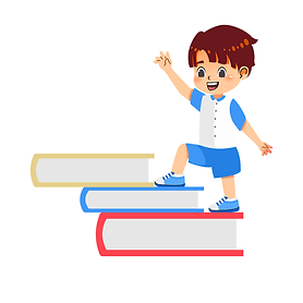 איור  של ילד מטפס על מדרגות