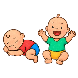 איור של תינוק ישן וער