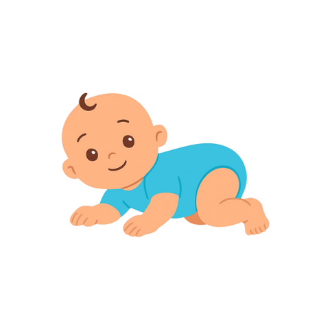 איור של תינוק זוחל  זחילה נמוכה