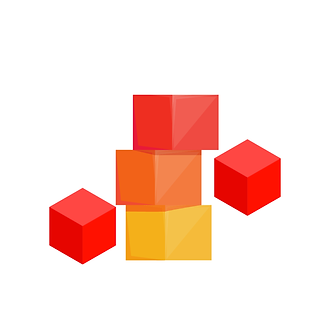 איור של מגדל קוביות בין קוביות