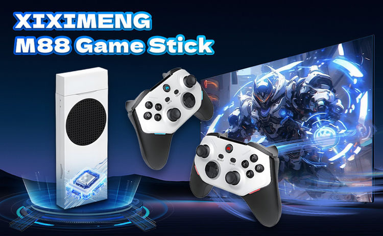 XIXIMENG M88 Game Stick with controllers and graphic scene; Game Stick M88 PS2