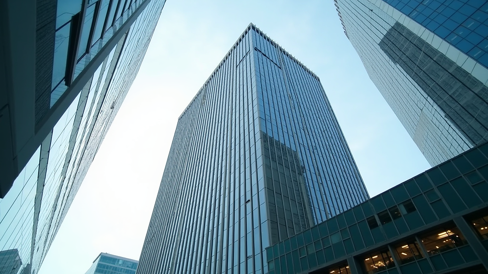 Eye-level view of a modern office building in Daegu