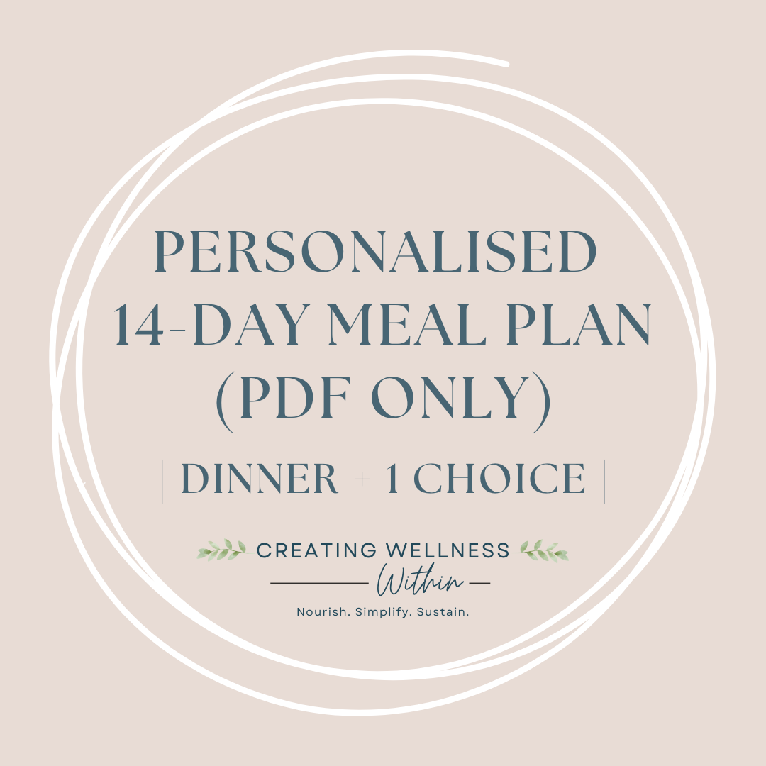 PERSONALISED 14-DAY MEAL PLAN (PDF Only) - Dinner + 1 Choice