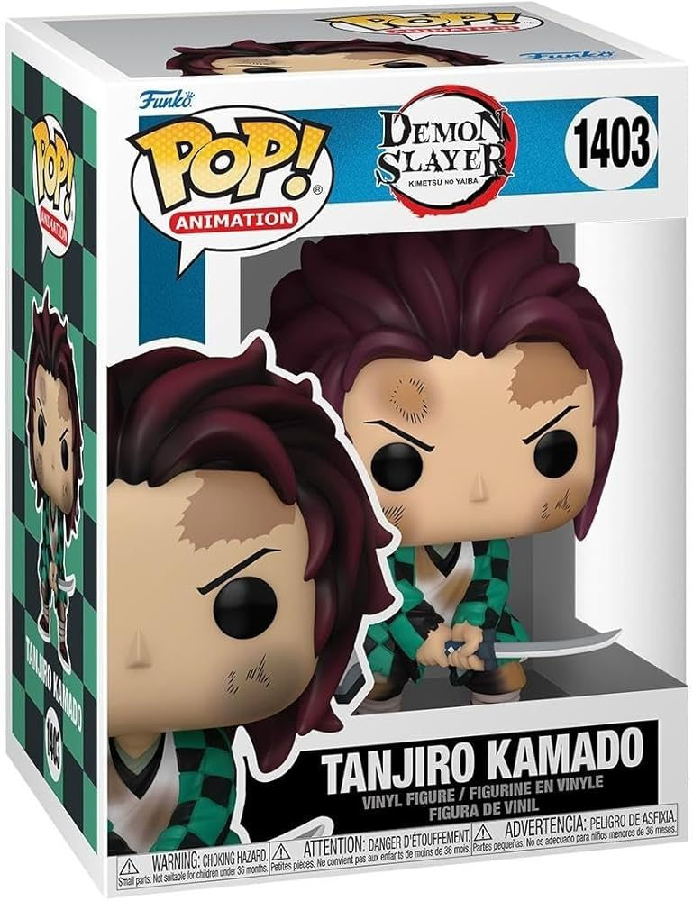 Pop Animation Demon Slayer Tanjiro Kamado Funko Pop figure with box.