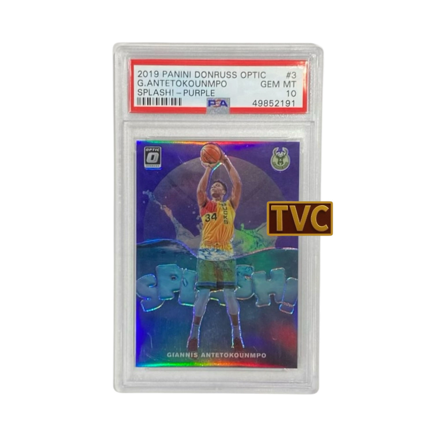 2019 Panini Donruss Optic Splash! #3 Giannis Antetokounmpo - Graded Card PSA 10