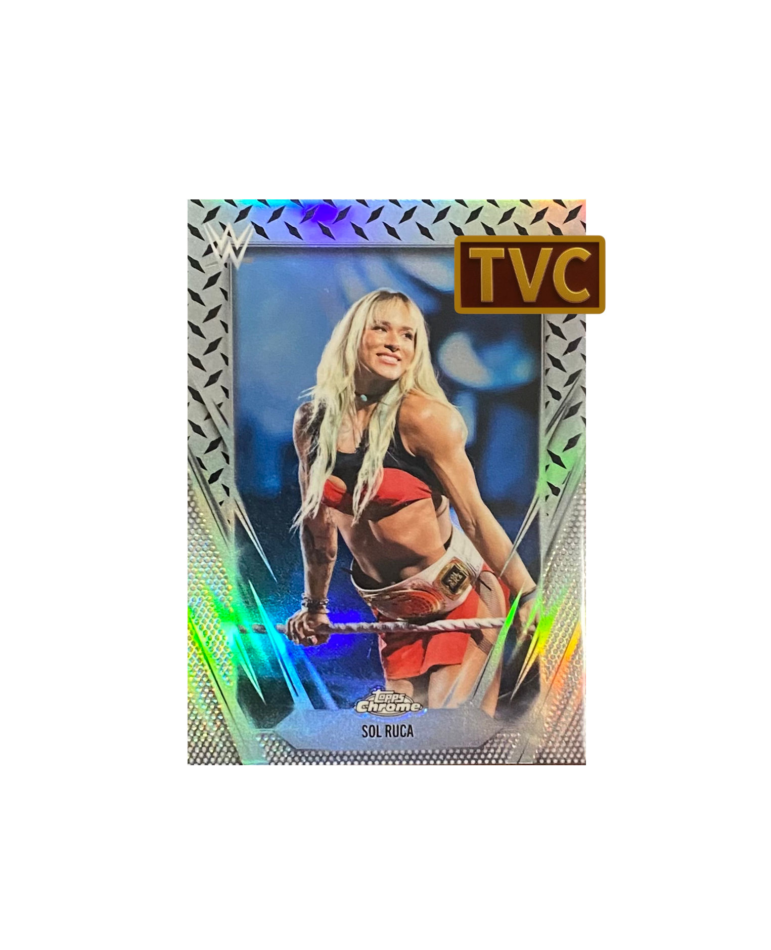 2026 Topps Chrome WWE Diamond Plate Refractor #34 Sol Ruca