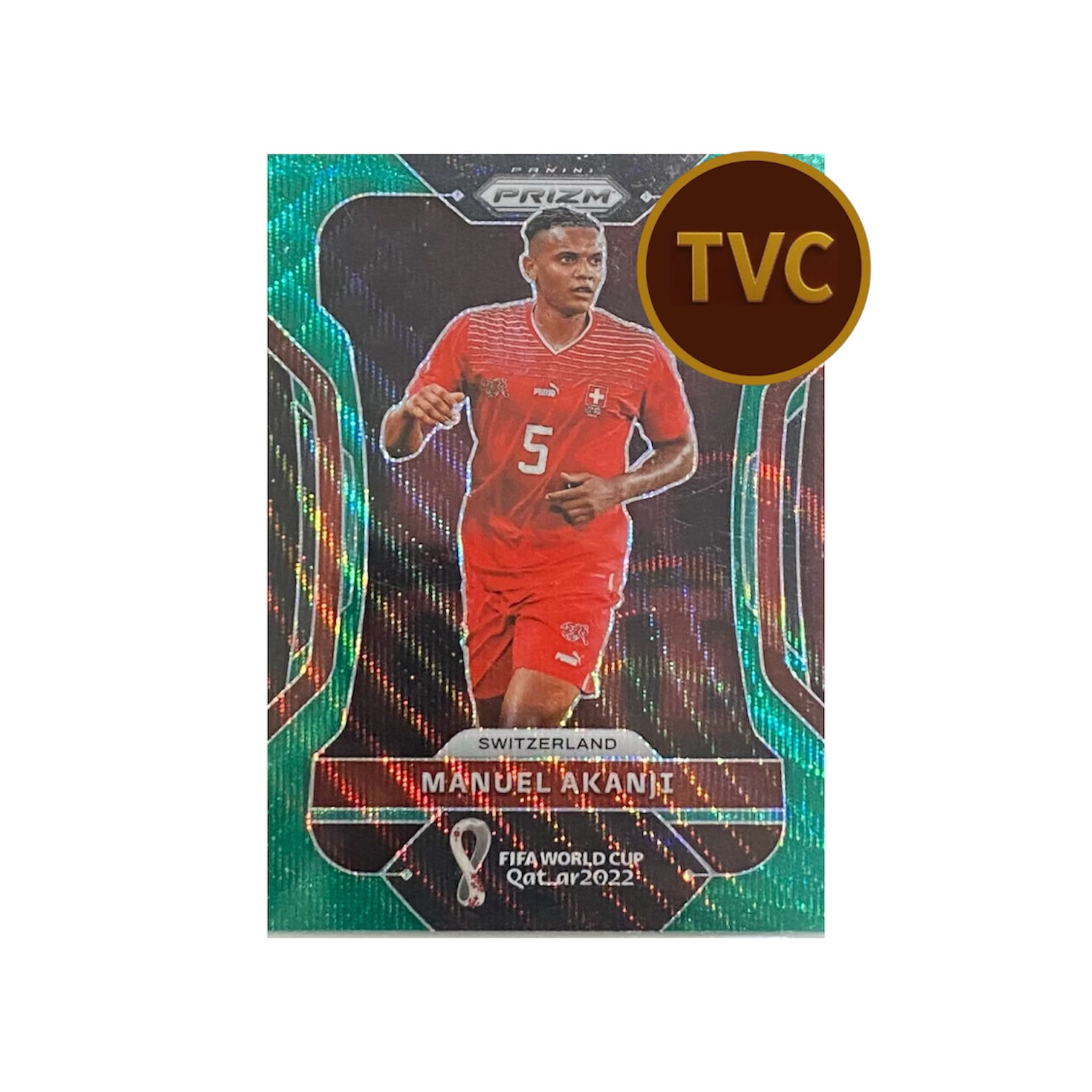 2022 Panini Prizm FIFA World Cup Qatar #266 Manuel Akanji (Green Prizm)