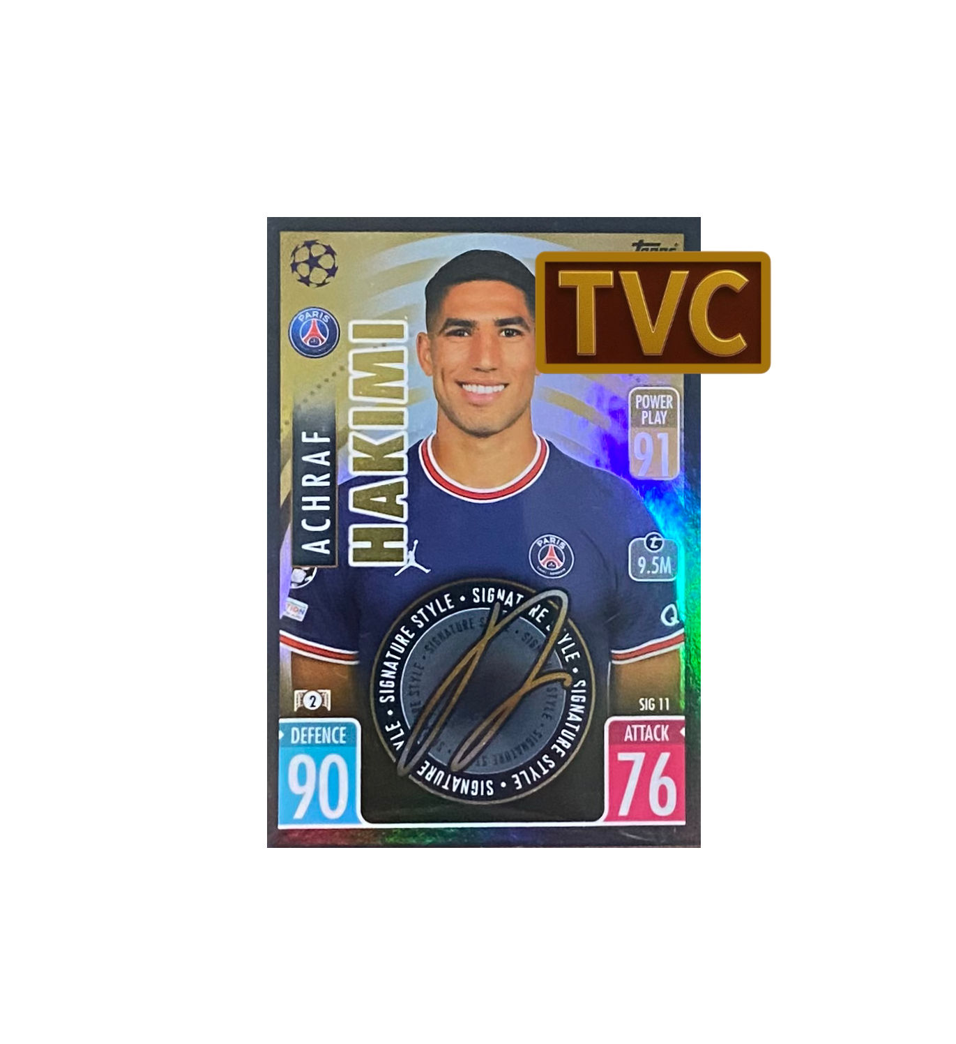 2021-22 Topps Match Attax UEFA Club Competitions Extra S. Style #SIG11 Hakimi