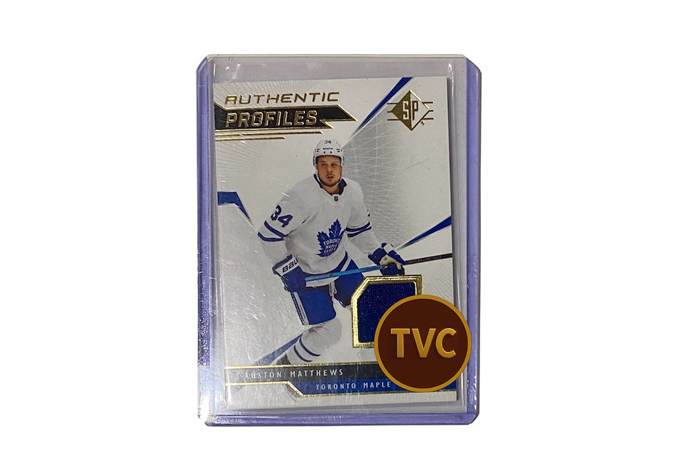 Hockey card featuring a Toronto Maple Leaf player and text reading Authentic Profiles.