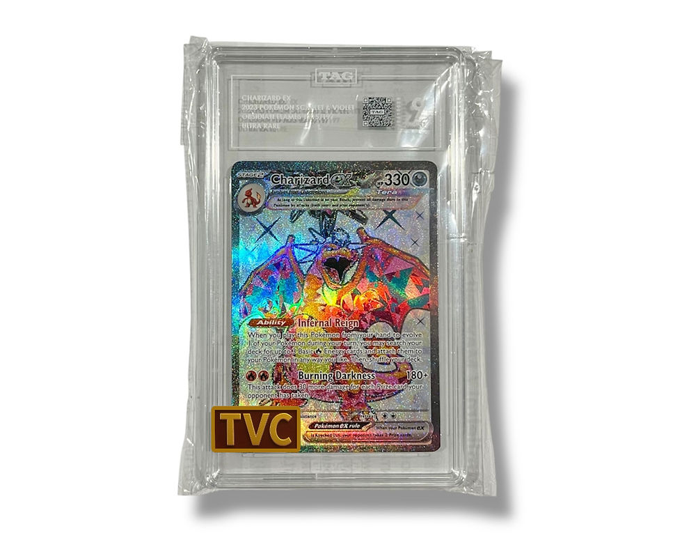 Encased Cynthia's Garchomp EX 215/182 Pokémon trading card, in a clear plastic case, TVC label.
