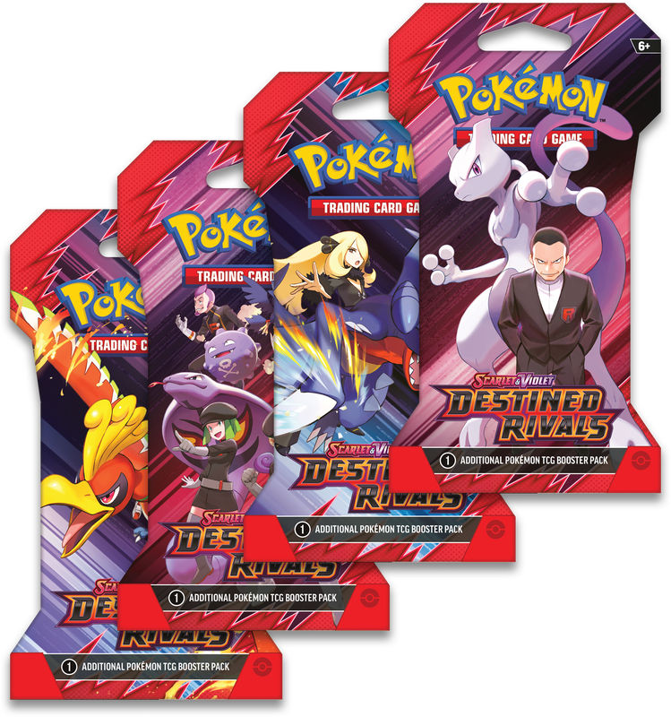 Four Pokémon TCG booster packs of various sets