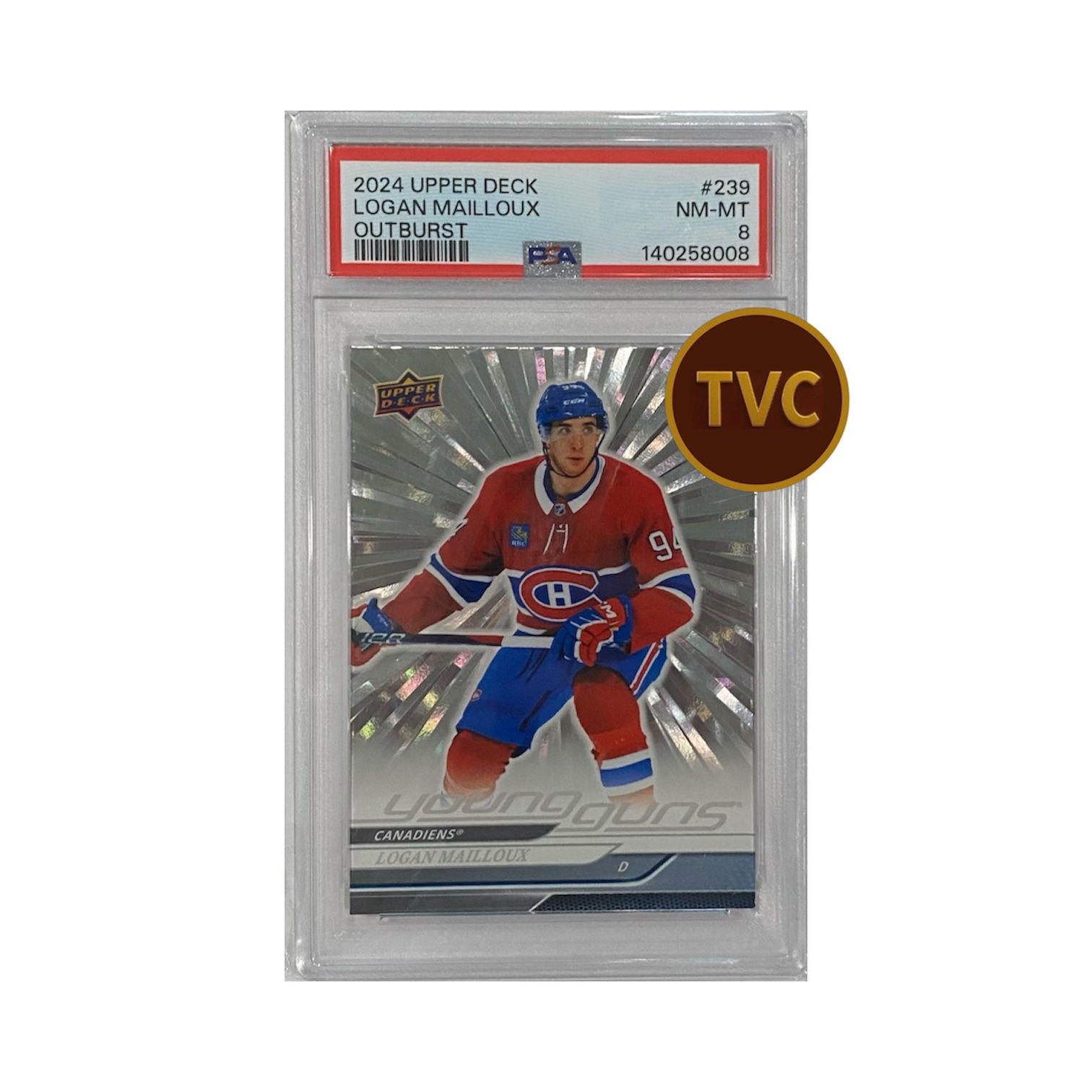 2024 Upper Deck Outburst #239 Logan Mailloux - Graded Card PSA 8